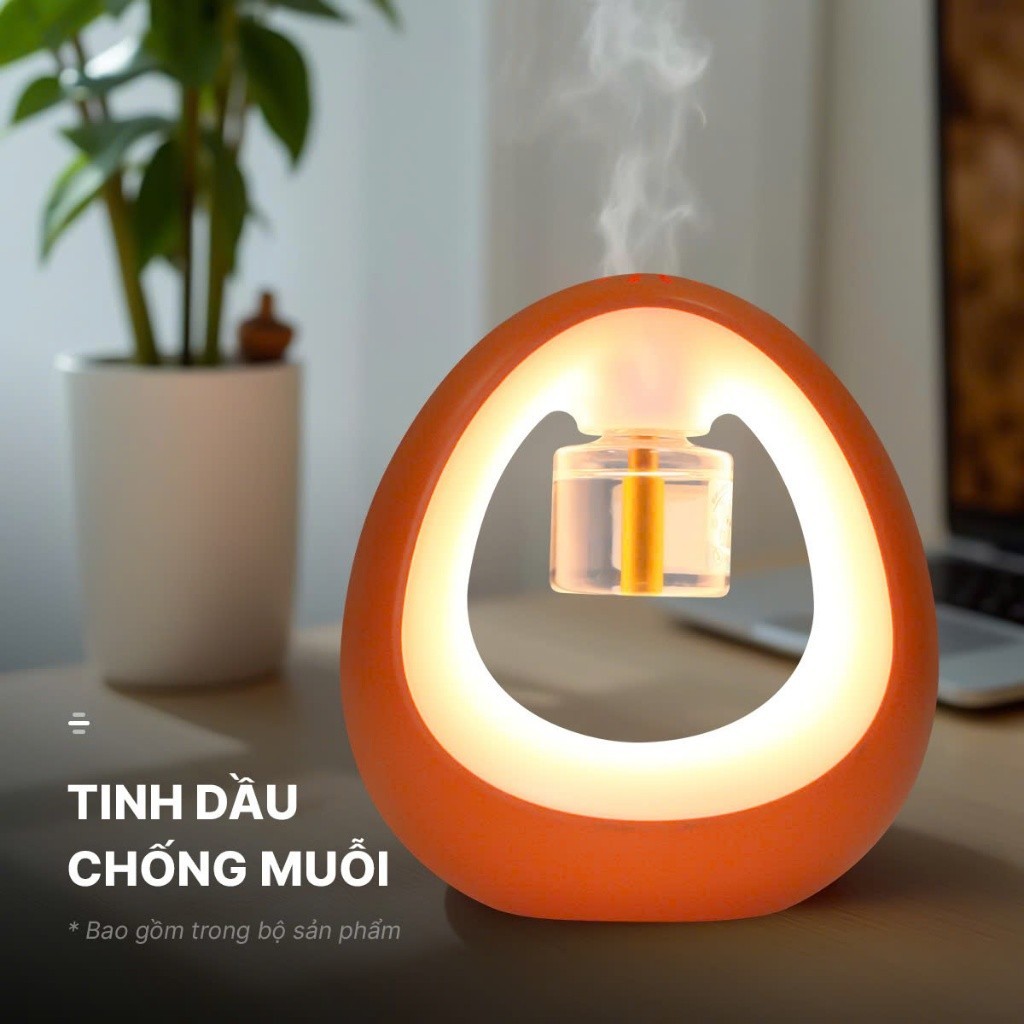 Đèn ngủ kèm tinh dầu đuổi muỗi, đèn xông tinh dầu không mùi, có hẹn giờ, thiết kế nhỏ gọn, tiện lợi