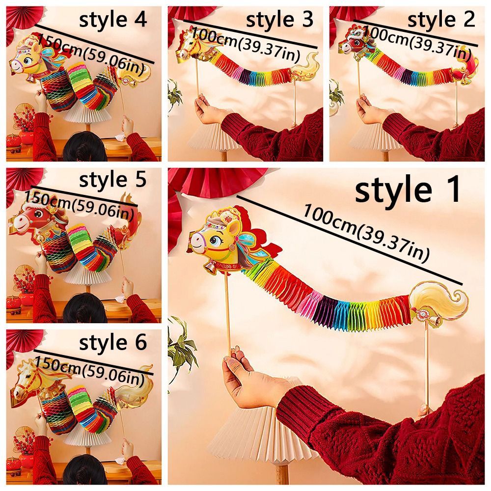 LACYES Giấy Nhảy Ngựa, Phim Hoạt Hình 3 D Cầm Tay Ngựa Đồ Trang Trí, Sáng Tạo Handmade 2026 Năm Ngựa Thủ Công Rồng Đồ Chơi Lễ Hội Mùa Xuân Tiếp Liệu