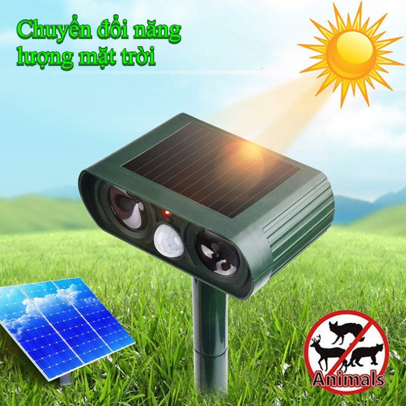 Máy Đuổi Động Vật, Cảm Biến Hồng Ngoại Thông Minh, Sạc Năng Lượng Mặt Trời, Chống Nước IPX4