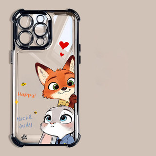 Ốp điện thoại trong suốt Zootopia Jodie Judy Nick cho iPhone 17 16 15 Pro Max 17 Air 16 15 Plus 16E Vỏ mềm chống rơi