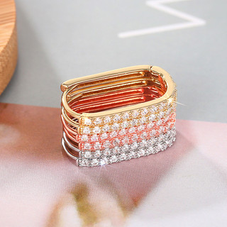 Nhẫn và bông tai bạc S925 zircon - Quà tặng thời trang đơn giản cho nữ