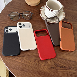 Họa tiết da màu trơn đơn giản phù hợp cho vỏ điện thoại iPhone 17 Promax Apple 14 / 15 / 16 Pro mềm 13 / 12