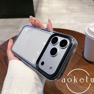 Ốp điện thoại viền 2 trong 1 màu trơn đơn giản phù hợp cho iPhone 17 Promax Apple 16 / 15 trong suốt bao gồm tất cả vỏ mềm chống rơi
