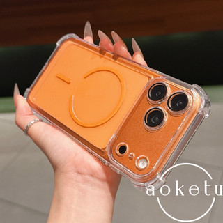 Túi khí chống rơi bốn góc thích hợp cho vỏ điện thoại Apple 17promax iPhone 15 acrylic trong suốt 14 vỏ hút từ tính hình tròn mỏng 13 có vỏ bảo vệ màng ống kính tích hợp