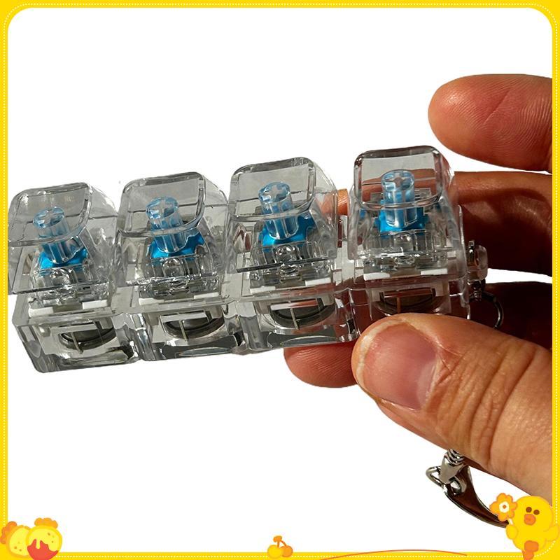 [Gengli] 4 / 9 Phím Bàn Phím Cơ Trục Máy Kiểm Tra Bàn Phím LED Chìa Khóa Giảm Căng Thẳng DIY Nút Keycap Móc Khóa Đồ Chơi Quà Tặng