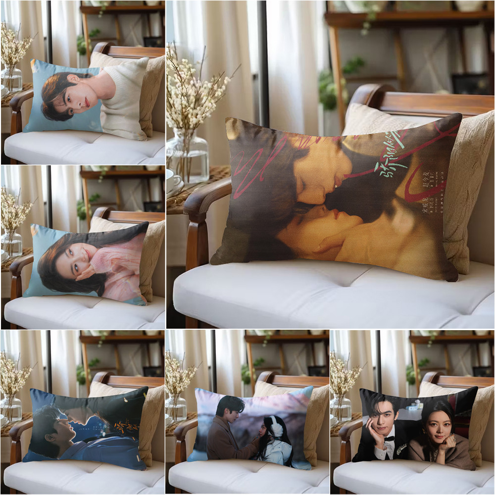 Vỏ gối Polyester hình chữ nhật một mặt Shine on Me, Vỏ gối Song Weilong & Zhao Jinmai, Máy giặt được, Thích hợp để trang trí phòng khách giường Sofa (Không bao gồm lõi)