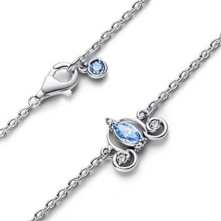Vòng cổ bạc Disney với mặt dây chuyền hình xe bí ngô