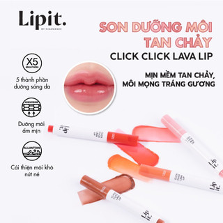 Son Dưỡng Môi Tan Chảy  Click Click Lava LIP IT Dưỡng Ẩm Căng Mọng 1.9g