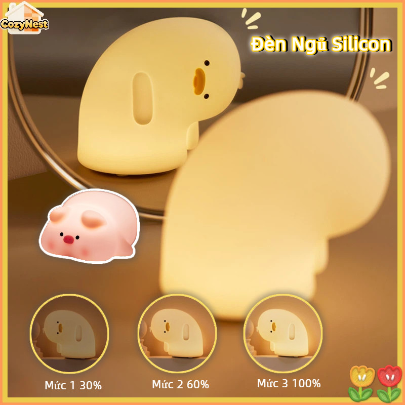 Đèn Ngủ Silicon USB Sạc Cảm Ứng - Đèn Để Bàn Dễ Thương Quà Tặng Sinh Nhật Trang Trí Phòng Ngủ