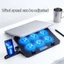 KIKIN LED Chơi Game Laptop Tấm Làm Mát Laptop Đế Làm Mát Quạt Ngoài Chiều Cao Có Thể Điều Chỉnh Chân Đế Với 2 Cổng USB Giữ Điện Thoại