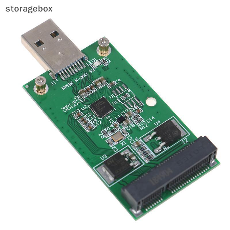 [hộp lưu trữ] 1Pc Mini USB 3.0 sang PCIE mSATA SSD gắn ngoài Thẻ chuyển đổi băng tải PCBA Đẹp