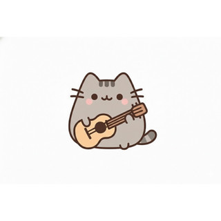 Chiếc móc khóa mèo xám tròn trịa Pusheen.