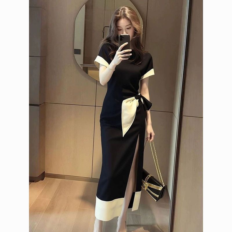 Đầm thiết kế cao cấp phong cách Pháp, màu đen, dáng ôm sát body, phù hợp thời trang nữ đẹp mắt