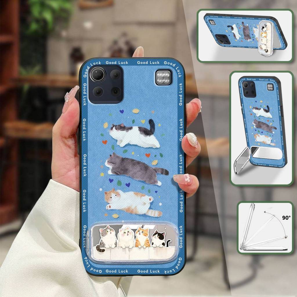 Ốp Điện Thoại Chống Sốc Chống Bụi Cho LG K92 5G / Q92 Ốp Lưng Dễ Thương Bền Bọc Toàn Bộ Ba Chiều Vải Miếng Dán Chống Bụi Bẩn Thêu Silicon Mềm Vỏ Bảo Vệ Gương TPU