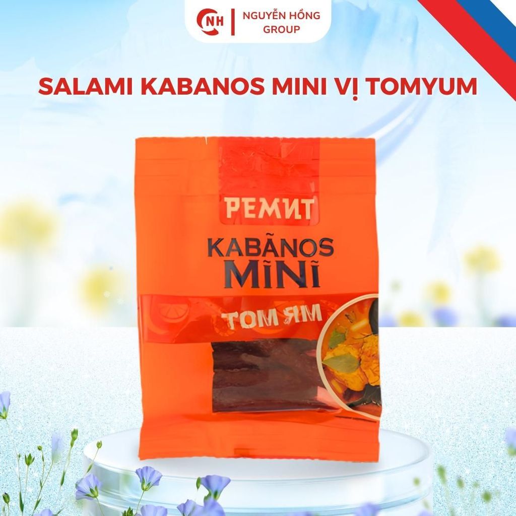 Salami kabanos mini vị tôm yum 25g nhập khẩu Nga thức ăn ăn văt thơm ngon