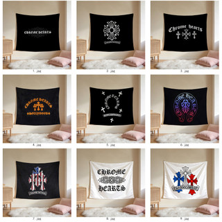 Tấm thảm polyester in một mặt Chrome Hearts, tấm thảm trang trí nhà treo tường (có kẹp)