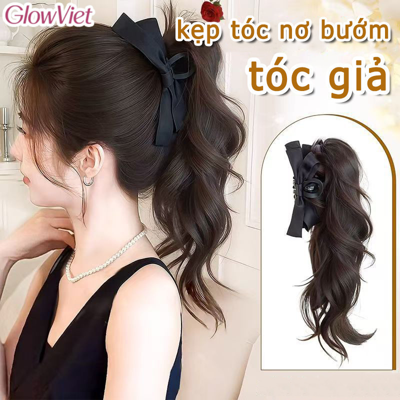 Tóc Giả Nối Đuôi Ngựa Tạo Đỉnh Đầu Cao,Kẹp Cài Có Nơ,Dây buộc tóc giả phong cách Hàn Quốc,Đội Là Đẹp Đi Làm Đi Chơi