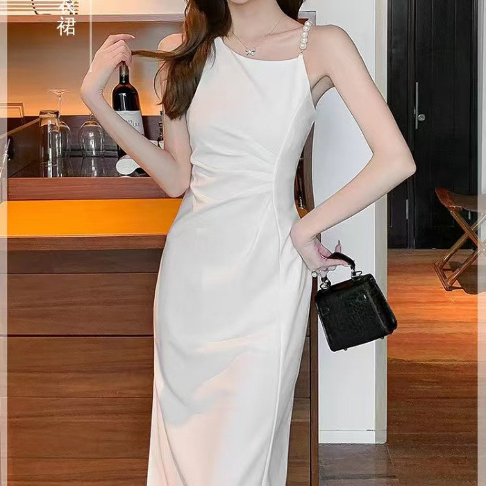 Đầm nữ thời trang, đầm gợi cảm mùa hè mới, phong cách Pháp, đầm dài tôn dáng và thon gọn.