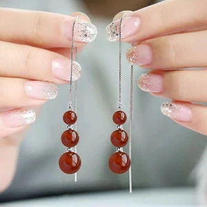 Bông tai mã não tự nhiên phong cách dân tộc, cổ điển thời trang