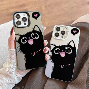 Ốp Lưng Tương Thích Cho iPhone 17 Air 16 15 14 13 12 11 Pro X XR XS Max SE 2020 6 6S 7 8 Plus Mạ Acrylic IMD Case Motif Mèo Dễ Thương CYIM165