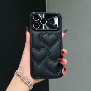 Sang Trọng Lỗ Mịn Da Tình Yêu Chanel Ốp lưng iPhone 17 Pro Max 16 15 14 Pro Max Chống Sốc Bảo Vệ Camera Ốp Lưng Cứng Chống Rơi