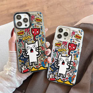Ốp Lưng Cho OPPO A5X A3 A96 A95 A76 A74 A60 A58 A57 A53 A38 A18 A17 A16 A15 A7 A5 Reno 14 13 12 11 10 Pro 8 7Z 8Z 6 Mạ Acrylic IMD Case Motif Mèo Dễ Thương CYIM169