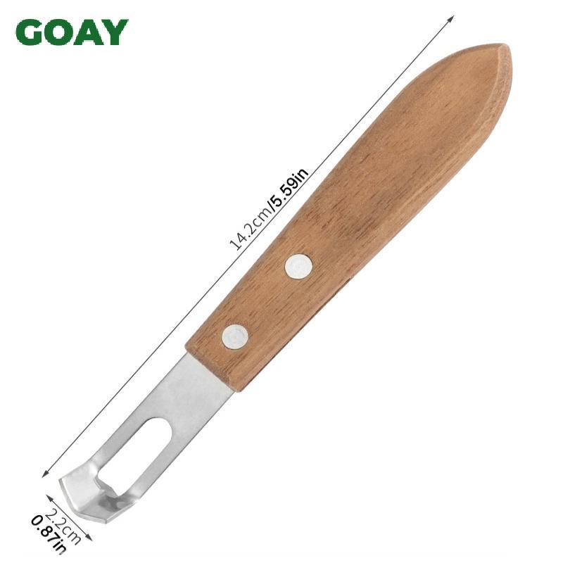 GOAY 1 Máy gọt vỏ chanh bằng thép không gỉ Dụng cụ gọt vỏ trái cây chống ăn mòn Thân thiện với môi trường Tay cầm gỗ chống rỉ Dụng cụ nhà bếp Dao gọt vỏ VN