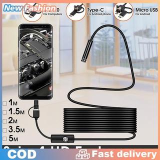 3 trong 1 USB Type-C nội soi kiểm tra borescope 5.5/7/8 mét ống kính HD máy ảnh IP68