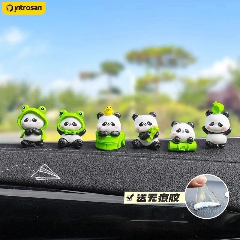 Đồ trang trí Ếch dễ thương trên bảng điều khiển trung tâm xe ô tô, đồ giải nén Panda