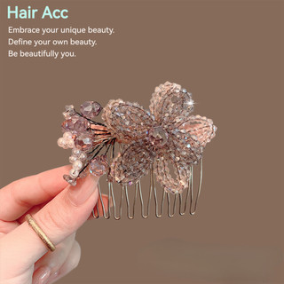 Lược màu hồng kim cương giả, style nhẹ nhàng dễ thương, phù hợp cô gái thanh lịch