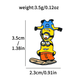 5 Cái / bộ Despicable Me Minions Huy Hiệu Kim Loại Hợp Kim Thổ Cẩm Phụ Kiện Pin