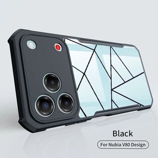 Ốp Điện Thoại Acrylic Cho Nubia V80 Max Ốp Lưng Nubia V80 V70 Design V80 Pro V70 Max Sang Trọng Siêu Mỏng Khung Đen Chống Rơi Chống Trầy Xước Vỏ Bảo Vệ i01-05