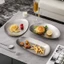 Thép không gỉ 304 Đĩa Ăn Không Đều Phong Cách Retro Bộ Đĩa Chuẩn Bị Rau Củ Lẩu Thịt Nướng Nhà Hàng Bộ Đồ Ăn Hình Đặc Biệt Khay OE