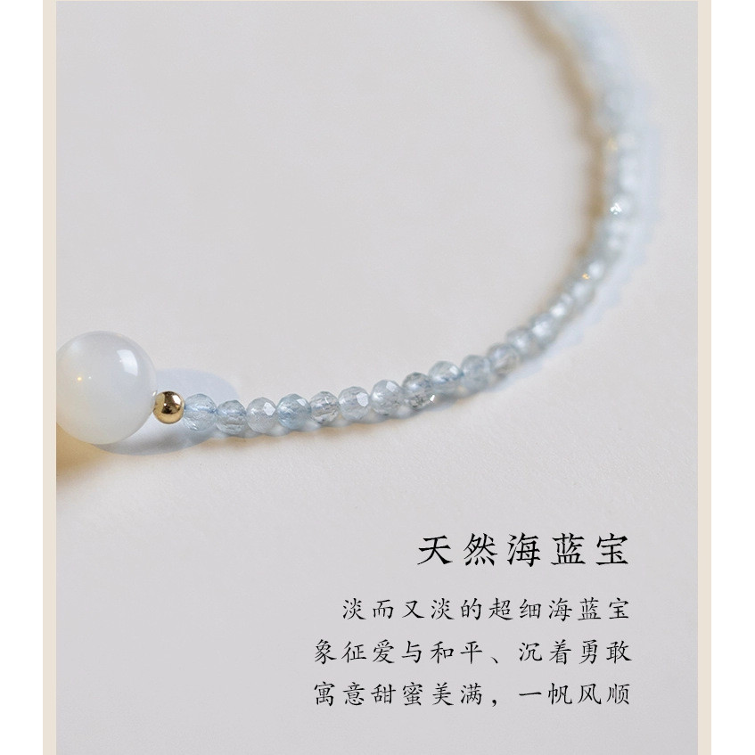 Vòng tay Aquamarine ánh trăng trắng tinh tế