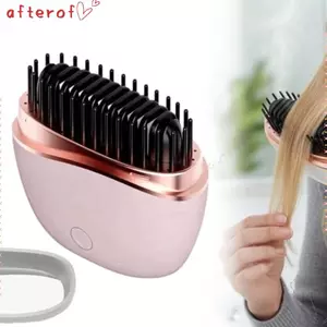 Bàn chải làm nóng tóc bằng điện AFTEROF, Máy duỗi Mini đa chức năng có thể sạc lại, Dụng cụ làm tóc cầm tay Dụng cụ tạo kiểu tóc thẳng không dây