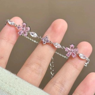 Thanh Lịch Hoa Anh Đào Vòng Tay Hồng Ánh Sáng Sang Trọng Tươi Hoa Cho Nữ Người Bạn Thân Nhất Bạn Gái Xu Hướng Quà Tặng Trang Sức