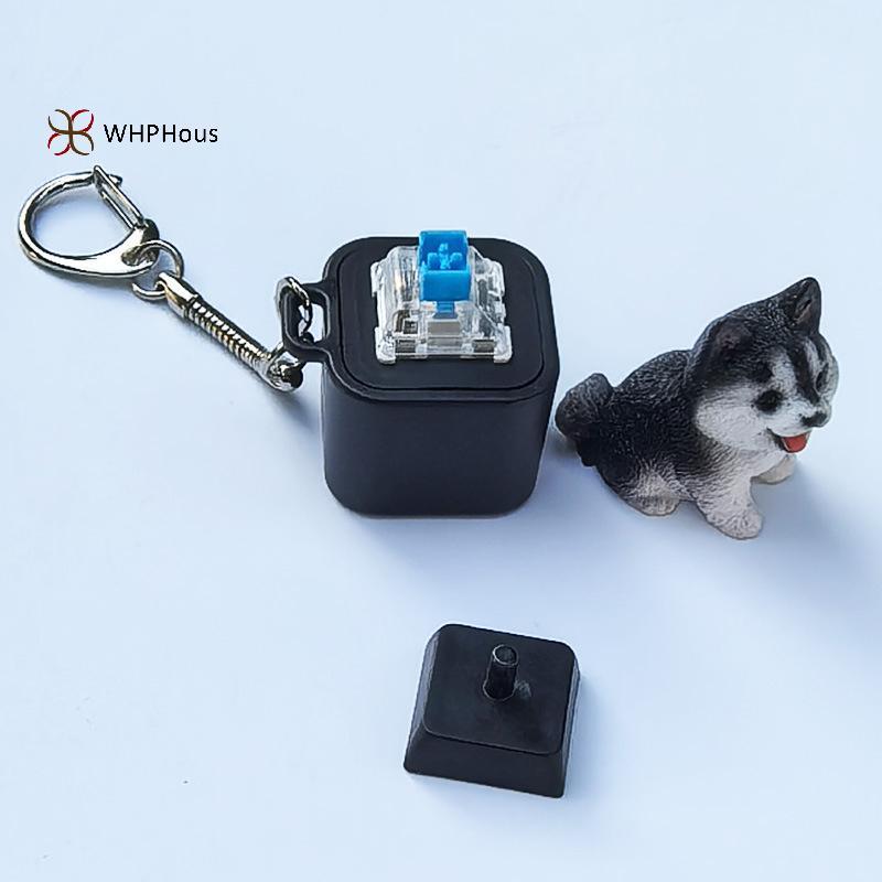 < WHPHous-t > Móc khóa bàn phím Fidget, Đồ chơi mèo Fidget có thể làm cho mèo Móc khóa âm thanh, Giảm căng thẳng có thể sạc lại bằng đèn đẹp