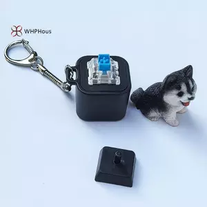 < WHPHous-t > Móc khóa bàn phím Fidget, Đồ chơi mèo Fidget có thể làm cho mèo Móc khóa âm thanh, Giảm căng thẳng có thể sạc lại bằng đèn đẹp