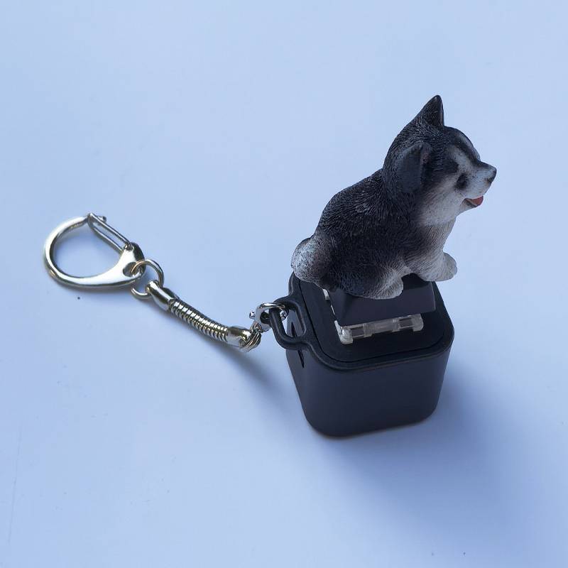 < WHPHous-t > Móc khóa bàn phím Fidget, Đồ chơi mèo Fidget có thể làm cho mèo Móc khóa âm thanh, Giảm căng thẳng có thể sạc lại bằng đèn đẹp