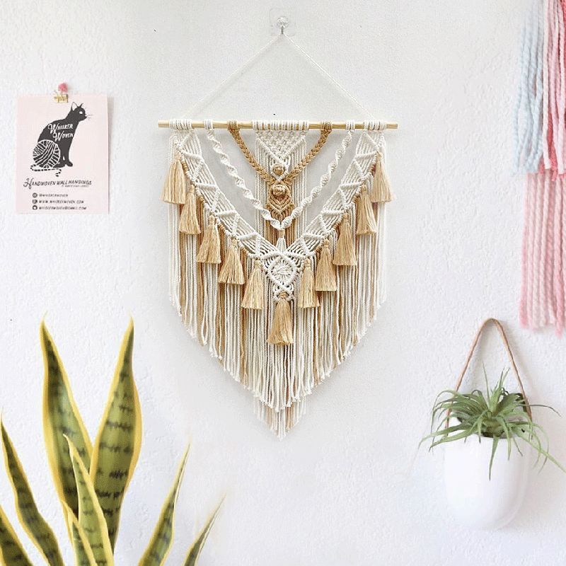 Bohemian Tấm thảm dệt tay Phòng khách Phòng ngủ Đồ trang trí đầu giường Nền lối vào B & B Mặt dây chuyền trang trí 4.16