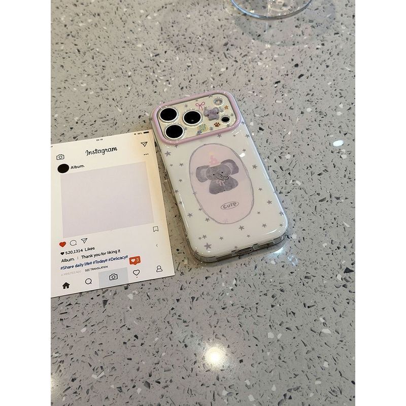 Cửa Sổ Lớn Ngôi Sao Mũ Dài Chân Đế Voi Niche iPhone17promax Ốp Lưng Điện Thoại Apple 16 / 15Pro Burst
