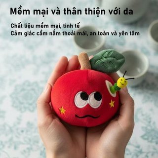 Gấu bông táo đỏ – Nhồi bông mềm mại, móc khóa xinh – Có thể đựng nhẫn – Quà tặng Valentine, sinh nhật – Siêu dễ thương
