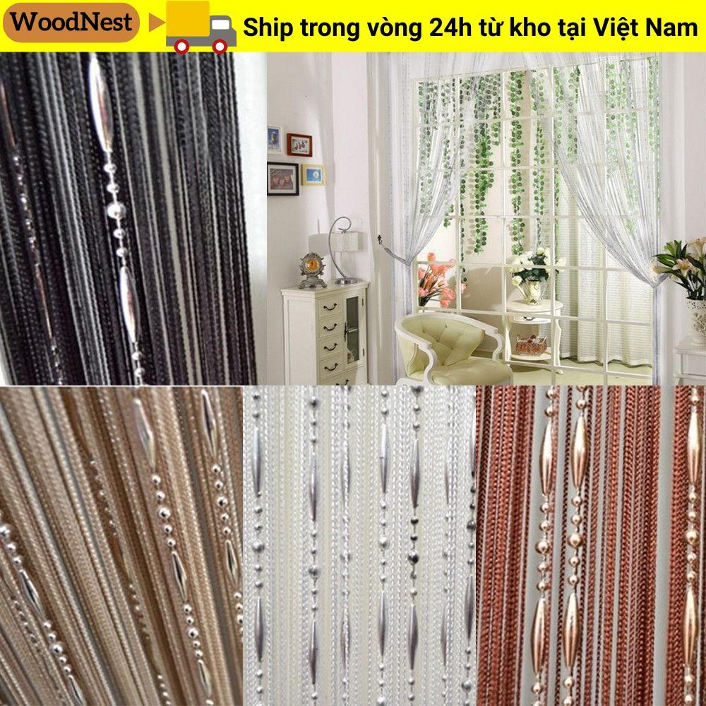 WOODNEST 1Mx2M Rèm Dây Thủy Tinh Pha Lê Sương Thả Dây Xích Màn Cửa Hạt