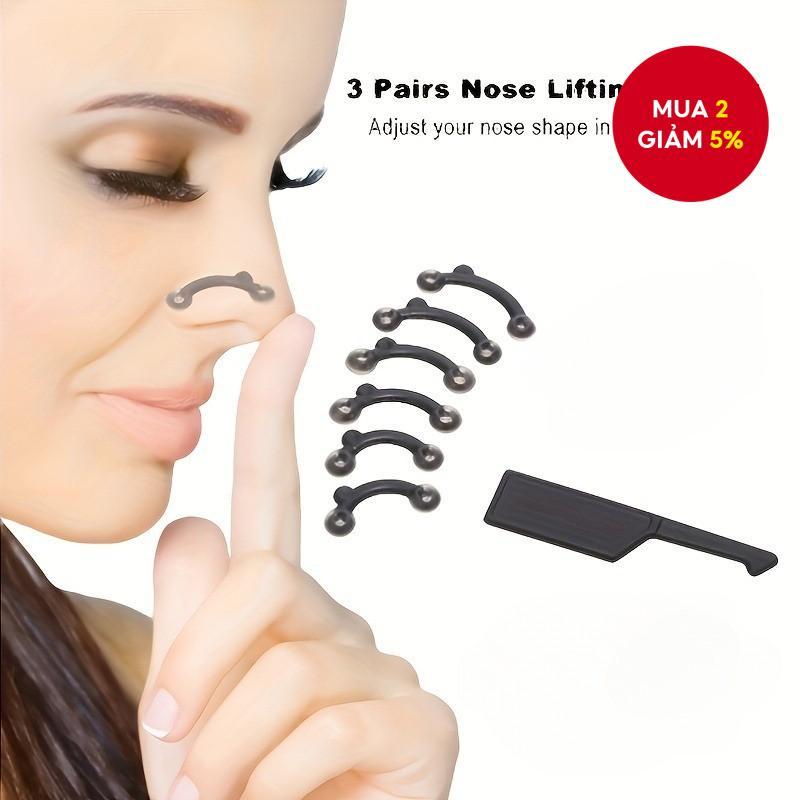 3 Cái Kẹp Mũi Shaper Dụng Cụ Massage Vô Hình Không Đau Mũi Corrector