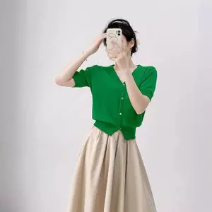 Cardigan bằng lụa mỏng dành cho nữ, phong cách nhẹ nhàng, phù hợp mùa hè