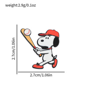 10 Cái / bộ Dễ Thương Snoopy Kim Loại Men Pin Chó Trắng Hợp Kim Trâm Cài