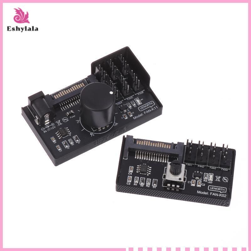Bộ điều khiển tốc độ quạt Eshylala PWM 4Pin SATA Power 4 / 6 chiều HUB NAS Bộ điều chỉnh máy chủ [MỚI]