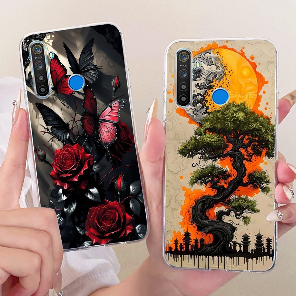 Vỏ Trong Suốt Cho Realme 6i Ốp Lưng RMX2040 Bướm Thời Trang Ngộ nghĩnh Dễ Thương Sơn Vỏ Mềm Cho Real me 6i