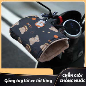 Găng Tay Lái Xe Máy Lót Lông Cừu Ấm Áp DINO, Bao Tay Giữ Ấm Gắn Xe Máy Chống Nước, Chống Gió Lạnh