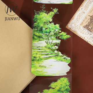 JIANWU 80mm * 5m Vintage Mùa Xuân Hoa Cây Vật Liệu Phong Cảnh Cắt Băng Thêu Sò PET Sáng Tạo DIY Tạp Chí Văn Phòng Phẩm